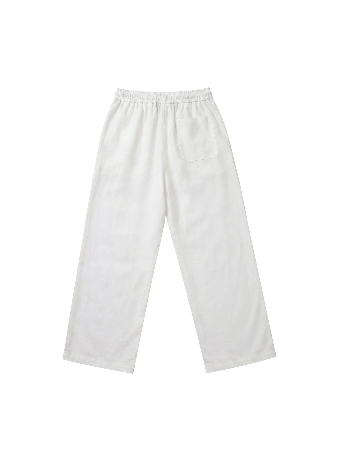 Cotton-Banded Wide Pants_White