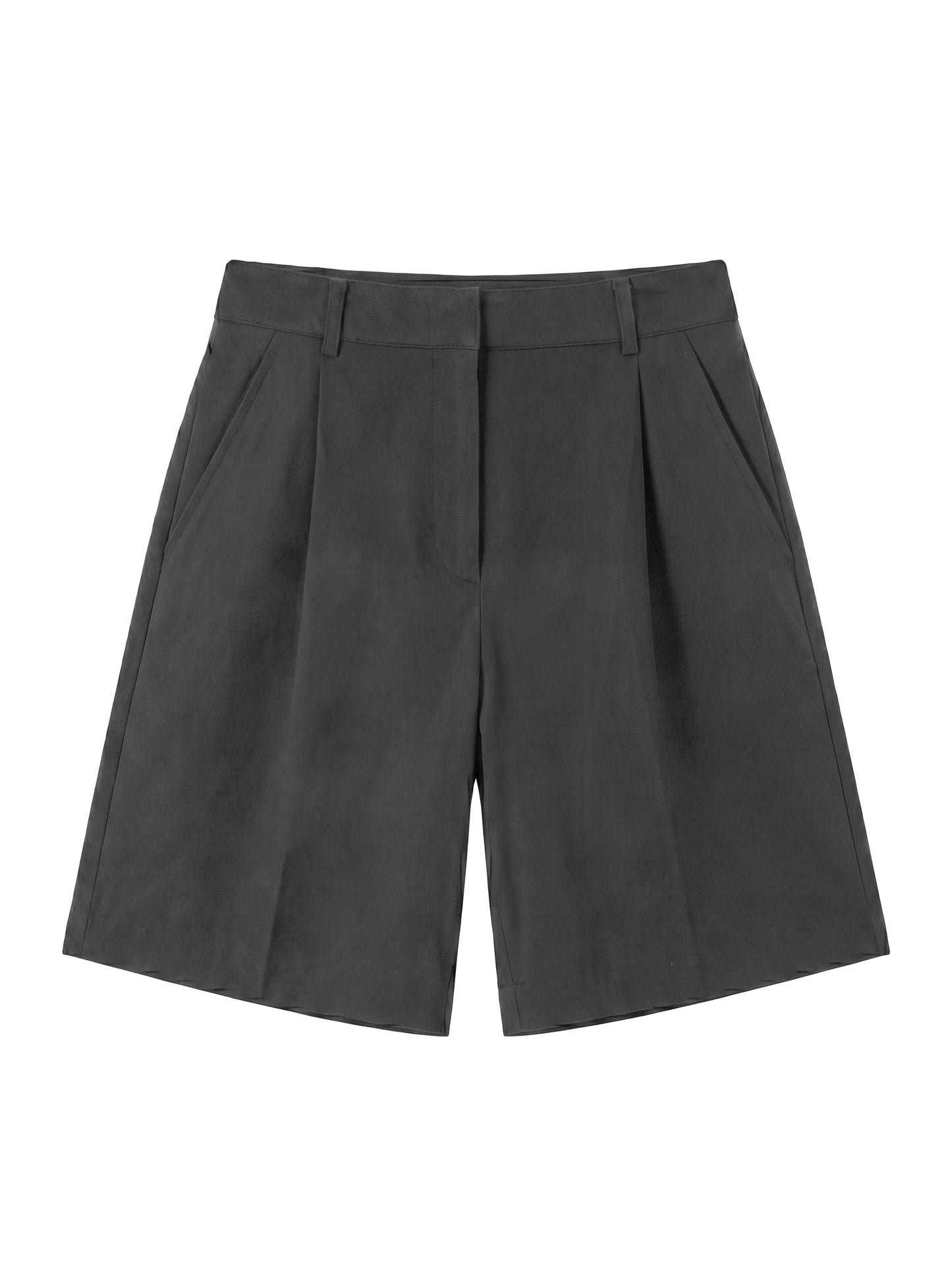 One-Tuck Bermuda Pants_Grey