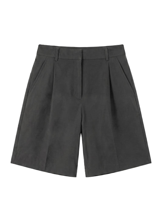 One-Tuck Bermuda Pants_Grey