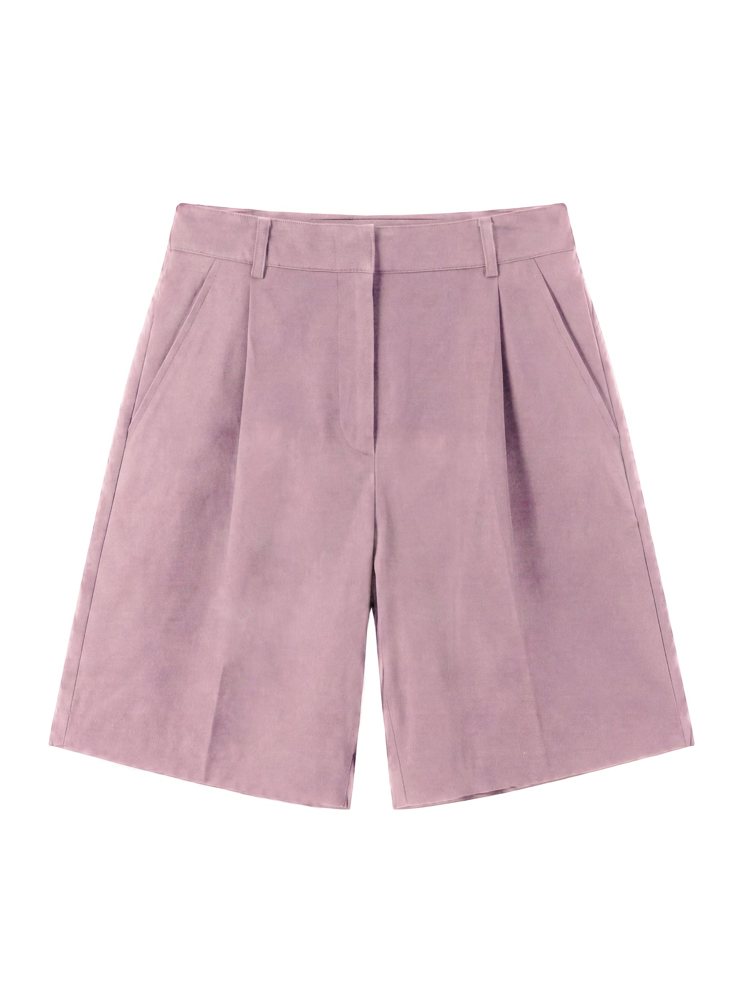 One-Tuck Bermuda Pants_Pink