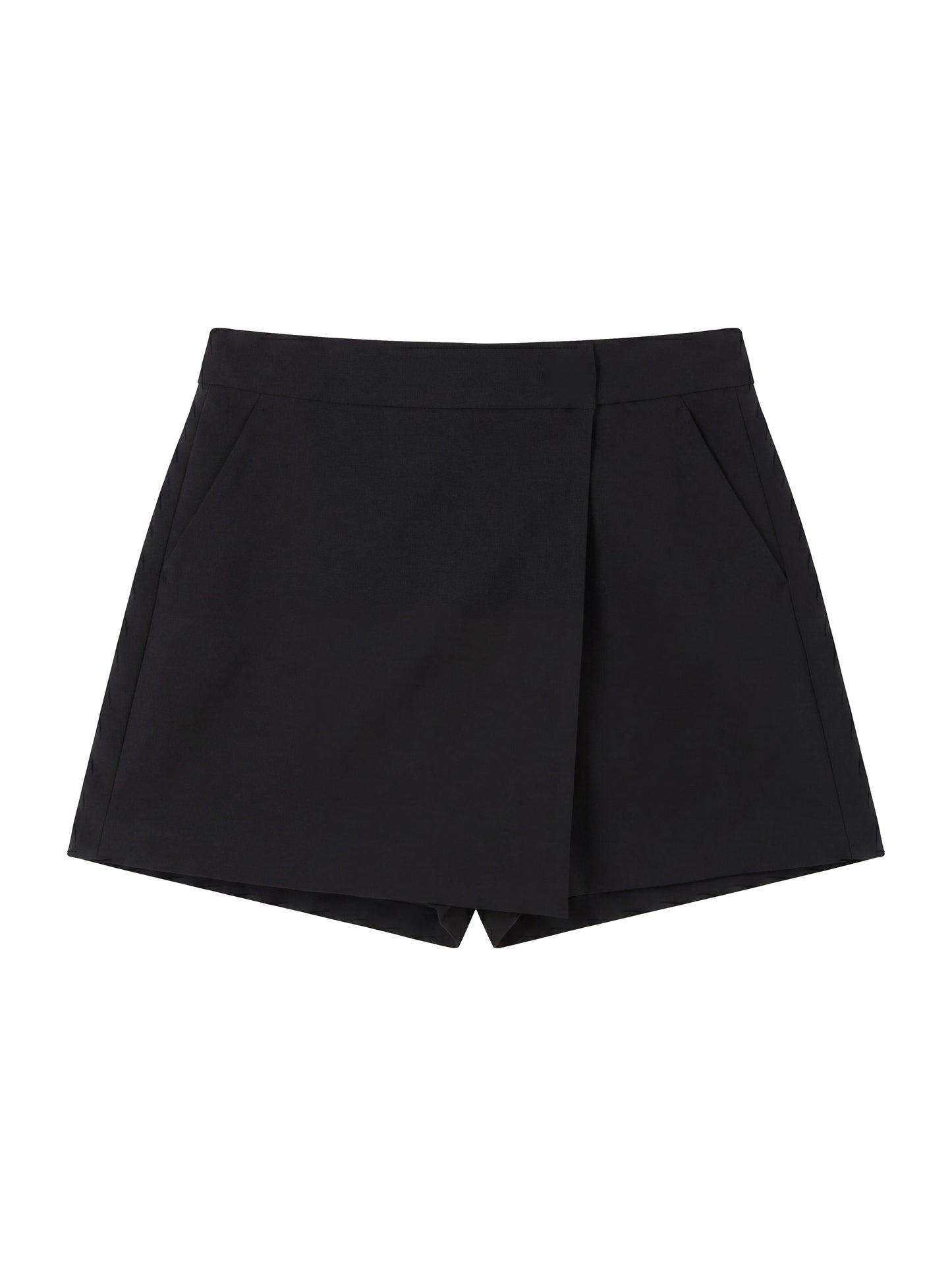 Short Wrap Skirt Pants_Black