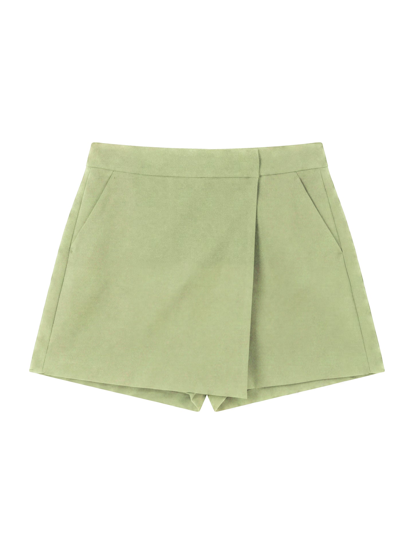 Short Wrap Skirt Pants_Apple Green