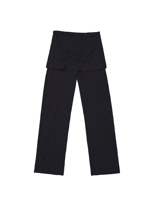Skirt Layered Pants_Black