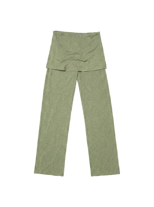 Skirt Layered Pants_Apple Green
