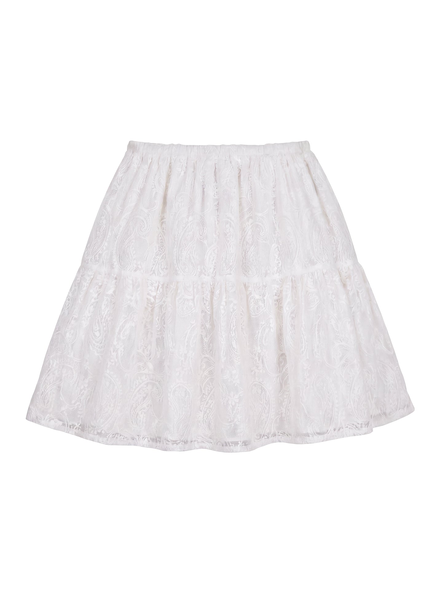 Jacquard Flare Skirt_Ivory