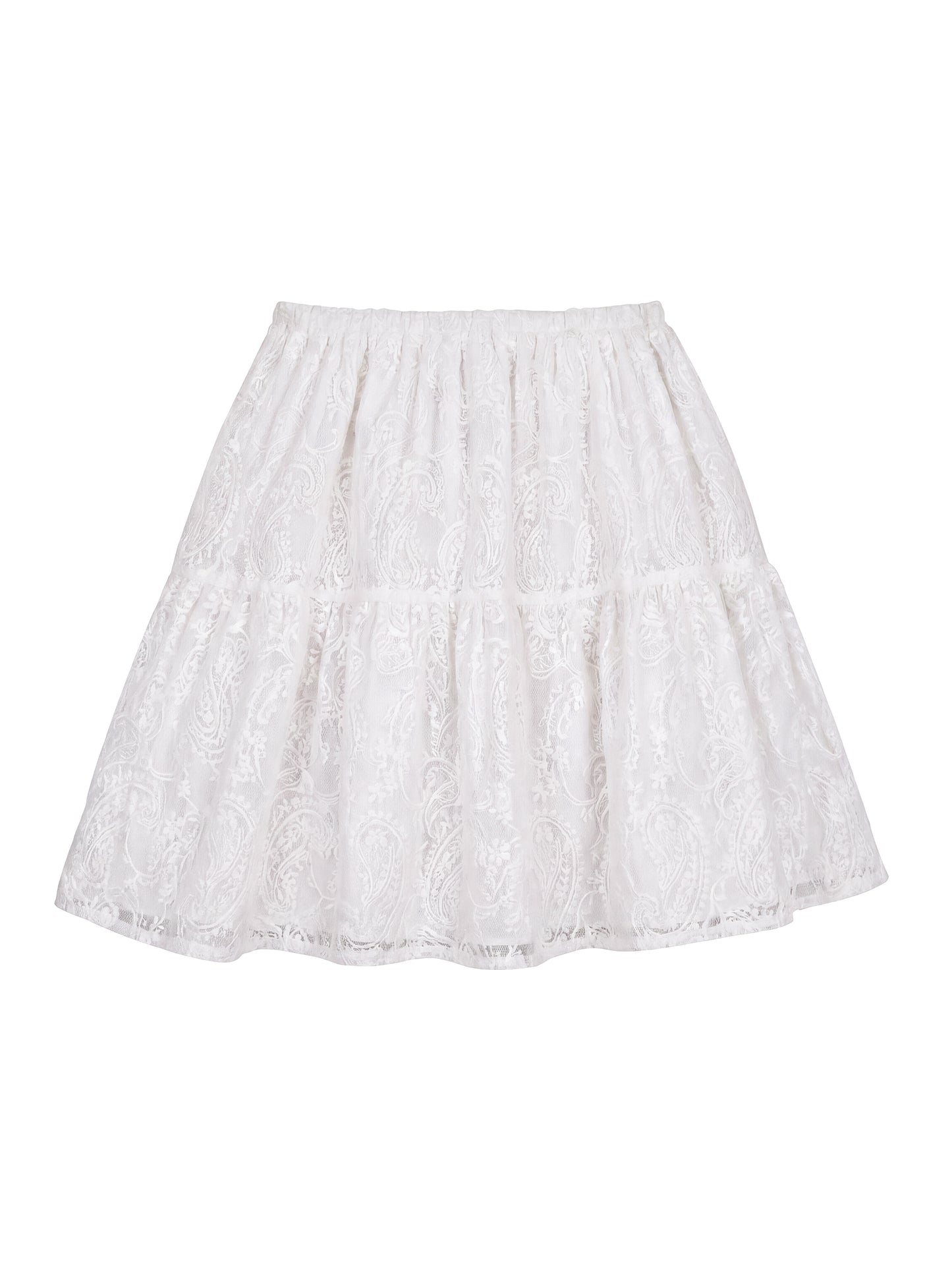 Jacquard Flare Skirt_Ivory